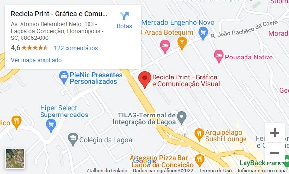 Localização de gráfica na lagoa em florianopolis - recicla print
